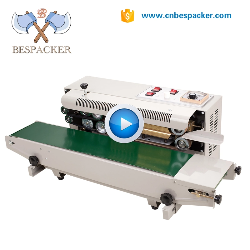 Automatic continuous plastic bag heat sealing machine