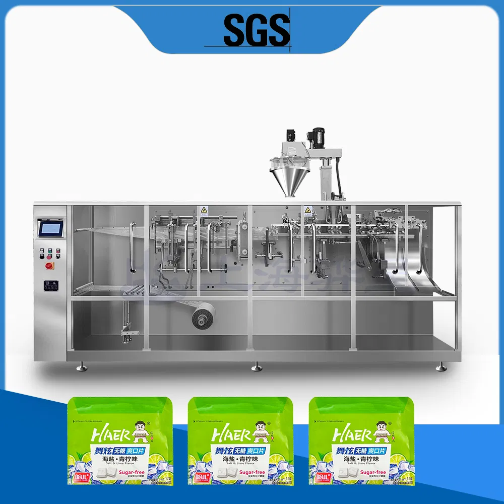 Automatic Hffs Horizontal Duplex Plastic Bag Milk Gummy Candy Liquid Sauce or Powder Tea Sachet Pouch Filling Sealing Packaging Packing Machinery for Food