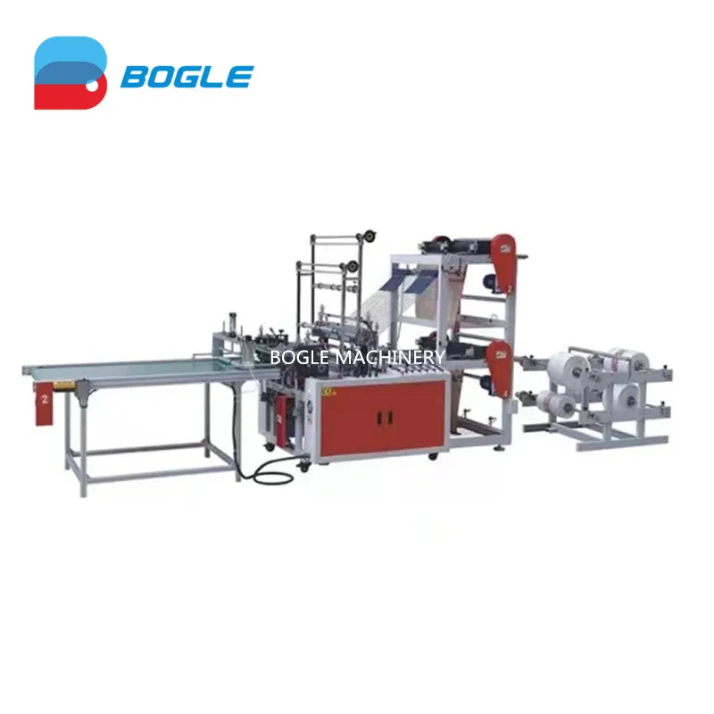 Computer Control Double Decks Four Lines Bottom Sealing Cold Cutting HDPE LDPE Poly PE Polythene Flat Open End Plastic Bag Making Machine