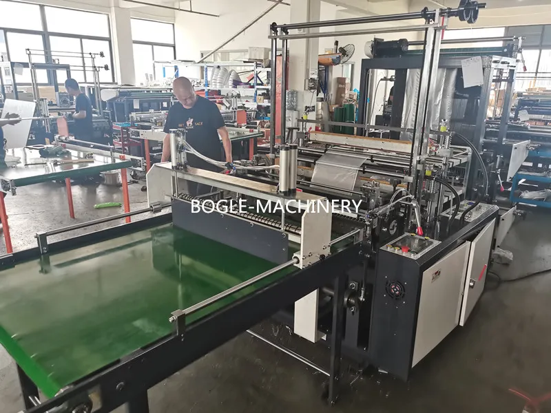 Computer Control Double Decks Four Lines Bottom Sealing Cold Cutting HDPE LDPE Poly PE Polythene Flat Open End Plastic Bag Making Machine