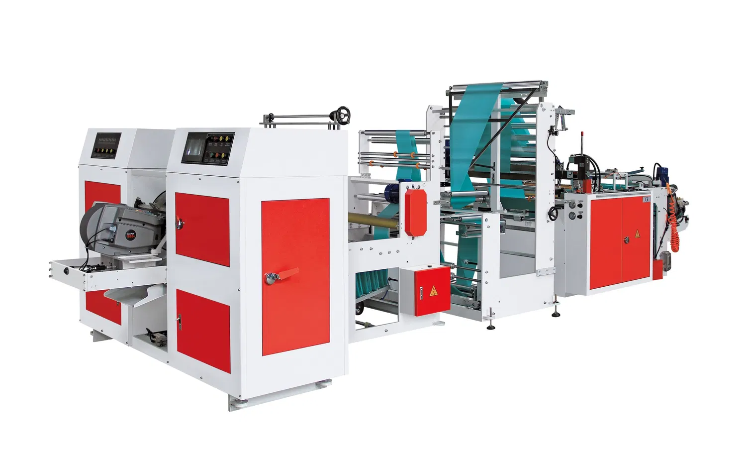 Manufacture Automatic Change Roll Bottom Sealing Big Twice V-Folding Coreless Trash Bag Plastic Bag Making Machine